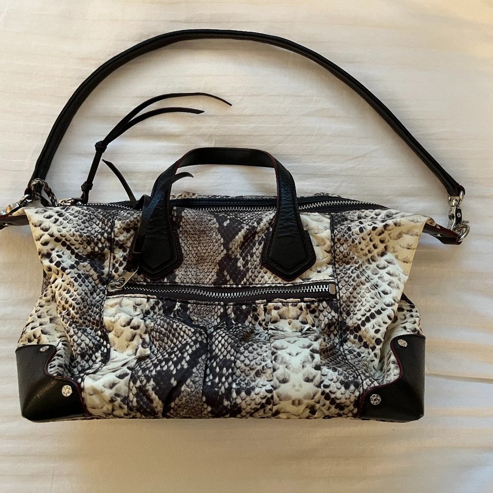 MZ WALLACE Snakeskin Shoulder/Convertible Crossbody Bag - Good Condition!
